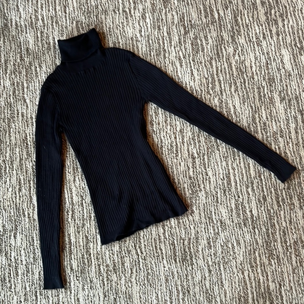 Copper Key Black Ribbed Turtleneck